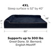 image:imageFurHaven Perfect Comfort Sofa Orthopedic Dog Bed for Large Dogs MemoryTop Foam with a Solid Orthopedic Foam Base for Joint Support Removable Washable Cover Jumbo XL Plush amp Velvet Granite GrayGoliath L Chaise  Faux Fur  Velvet Dk Blue