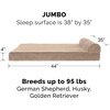 image:imageFurHaven Perfect Comfort Sofa Orthopedic Dog Bed for Large Dogs MemoryTop Foam with a Solid Orthopedic Foam Base for Joint Support Removable Washable Cover Jumbo XL Plush amp Velvet Granite GrayChaise  Fleece  Corduroy Sandstone