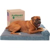 image:imageFurHaven Perfect Comfort Sofa Orthopedic Dog Bed for Large Dogs MemoryTop Foam with a Solid Orthopedic Foam Base for Joint Support Removable Washable Cover Jumbo XL Plush amp Velvet Granite GrayChaise  Quilted Fleece  Print Suede Titanium