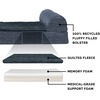 image:imageFurHaven Perfect Comfort Sofa Orthopedic Dog Bed for Large Dogs MemoryTop Foam with a Solid Orthopedic Foam Base for Joint Support Removable Washable Cover Jumbo XL Plush amp Velvet Granite GrayChaise  Quilted Fleece  Print Suede Dk Blue
