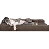 image:imageFurHaven Perfect Comfort Sofa Orthopedic Dog Bed for Large Dogs MemoryTop Foam with a Solid Orthopedic Foam Base for Joint Support Removable Washable Cover Jumbo XL Plush amp Velvet Granite GrayGoliath L Chaise  Faux Fur  Velvet Espresso