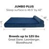 image:imageFurHaven Perfect Comfort Sofa Orthopedic Dog Bed for Large Dogs MemoryTop Foam with a Solid Orthopedic Foam Base for Joint Support Removable Washable Cover Jumbo XL Plush amp Velvet Granite GrayChaise  Fleece  Corduroy Navy Blue