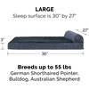 image:imageFurHaven Perfect Comfort Sofa Orthopedic Dog Bed for Large Dogs MemoryTop Foam with a Solid Orthopedic Foam Base for Joint Support Removable Washable Cover Jumbo XL Plush amp Velvet Granite GrayChaise  Quilted Fleece  Print Suede Dk Blue