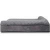 image:imageFurHaven Perfect Comfort Sofa Orthopedic Dog Bed for Large Dogs MemoryTop Foam with a Solid Orthopedic Foam Base for Joint Support Removable Washable Cover Jumbo XL Plush amp Velvet Granite GrayGoliath L Chaise  Faux Fur  Velvet Gray