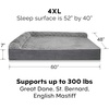 image:imageFurHaven Perfect Comfort Sofa Orthopedic Dog Bed for Large Dogs MemoryTop Foam with a Solid Orthopedic Foam Base for Joint Support Removable Washable Cover Jumbo XL Plush amp Velvet Granite GrayGoliath L Chaise  Faux Fur  Velvet Gray