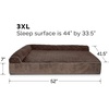 image:imageFurHaven Perfect Comfort Sofa Orthopedic Dog Bed for Large Dogs MemoryTop Foam with a Solid Orthopedic Foam Base for Joint Support Removable Washable Cover Jumbo XL Plush amp Velvet Granite GrayGoliath L Chaise  Faux Fur  Velvet Espresso