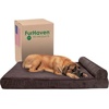 image:imageFurHaven Perfect Comfort Sofa Orthopedic Dog Bed for Large Dogs MemoryTop Foam with a Solid Orthopedic Foam Base for Joint Support Removable Washable Cover Jumbo XL Plush amp Velvet Granite GrayChaise  Fleece  Corduroy Dk Espresso