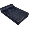 image:imageFurHaven Perfect Comfort Sofa Orthopedic Dog Bed for Large Dogs MemoryTop Foam with a Solid Orthopedic Foam Base for Joint Support Removable Washable Cover Jumbo XL Plush amp Velvet Granite GrayGoliath Chaise  Faux Fur  Velvet Dk Blue