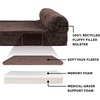 image:imageFurHaven Perfect Comfort Sofa Orthopedic Dog Bed for Large Dogs MemoryTop Foam with a Solid Orthopedic Foam Base for Joint Support Removable Washable Cover Jumbo XL Plush amp Velvet Granite GrayChaise  Fleece  Corduroy Dk Espresso