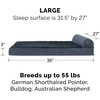 image:imageFurHaven Perfect Comfort Sofa Orthopedic Dog Bed for Large Dogs MemoryTop Foam with a Solid Orthopedic Foam Base for Joint Support Removable Washable Cover Jumbo XL Plush amp Velvet Granite GrayChaise  Quilted Fleece  Print Suede Dk Blue