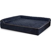 image:imageFurHaven Perfect Comfort Sofa Orthopedic Dog Bed for Large Dogs MemoryTop Foam with a Solid Orthopedic Foam Base for Joint Support Removable Washable Cover Jumbo XL Plush amp Velvet Granite GrayGoliath L Chaise  Faux Fur  Velvet Dk Blue