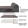 image:imageFurHaven Perfect Comfort Sofa Orthopedic Dog Bed for Large Dogs MemoryTop Foam with a Solid Orthopedic Foam Base for Joint Support Removable Washable Cover Jumbo XL Plush amp Velvet Granite GrayChaise  Quilted Fleece  Print Suede Espresso