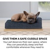 image:imageFurHaven Perfect Comfort Sofa Orthopedic Dog Bed for Large Dogs MemoryTop Foam with a Solid Orthopedic Foam Base for Joint Support Removable Washable Cover Jumbo XL Plush amp Velvet Granite GrayChaise  Quilted Fleece  Print Suede Dk Blue