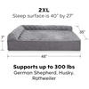 image:imageFurHaven Perfect Comfort Sofa Orthopedic Dog Bed for Large Dogs MemoryTop Foam with a Solid Orthopedic Foam Base for Joint Support Removable Washable Cover Jumbo XL Plush amp Velvet Granite GrayGoliath L Chaise  Faux Fur  Velvet Gray