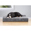 image:imageFurHaven Perfect Comfort Sofa Orthopedic Dog Bed for Large Dogs MemoryTop Foam with a Solid Orthopedic Foam Base for Joint Support Removable Washable Cover Jumbo XL Plush amp Velvet Granite GrayGoliath L Chaise  Faux Fur  Velvet Gray
