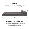 image:imageFurHaven Perfect Comfort Sofa Orthopedic Dog Bed for Large Dogs MemoryTop Foam with a Solid Orthopedic Foam Base for Joint Support Removable Washable Cover Jumbo XL Plush amp Velvet Granite GrayChaise  Quilted Fleece  Print Suede Espresso