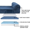 image:imageFurHaven Perfect Comfort Sofa Orthopedic Dog Bed for Large Dogs MemoryTop Foam with a Solid Orthopedic Foam Base for Joint Support Removable Washable Cover Jumbo XL Plush amp Velvet Granite GrayChaise  Fleece  Corduroy Navy Blue