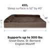 image:imageFurHaven Perfect Comfort Sofa Orthopedic Dog Bed for Large Dogs MemoryTop Foam with a Solid Orthopedic Foam Base for Joint Support Removable Washable Cover Jumbo XL Plush amp Velvet Granite GrayGoliath L Chaise  Faux Fur  Velvet Espresso