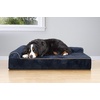 image:imageFurHaven Perfect Comfort Sofa Orthopedic Dog Bed for Large Dogs MemoryTop Foam with a Solid Orthopedic Foam Base for Joint Support Removable Washable Cover Jumbo XL Plush amp Velvet Granite GrayGoliath L Chaise  Faux Fur  Velvet Dk Blue