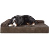 image:imageFurHaven Perfect Comfort Sofa Orthopedic Dog Bed for Large Dogs MemoryTop Foam with a Solid Orthopedic Foam Base for Joint Support Removable Washable Cover Jumbo XL Plush amp Velvet Granite GrayGoliath L Chaise  Faux Fur  Velvet Espresso