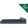 image:imageFurHaven Perfect Comfort Sofa Orthopedic Dog Bed for Large Dogs MemoryTop Foam with a Solid Orthopedic Foam Base for Joint Support Removable Washable Cover Jumbo XL Plush amp Velvet Granite GrayChaise  Quilted Fleece  Print Suede Dk Blue
