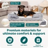 image:imageFurHaven Perfect Comfort Sofa Orthopedic Dog Bed for Large Dogs MemoryTop Foam with a Solid Orthopedic Foam Base for Joint Support Removable Washable Cover Jumbo XL Plush amp Velvet Granite GrayGranite Gray Plush  Velvet Waves