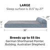 image:imageFurHaven Perfect Comfort Sofa Orthopedic Dog Bed for Large Dogs MemoryTop Foam with a Solid Orthopedic Foam Base for Joint Support Removable Washable Cover Jumbo XL Plush amp Velvet Granite GrayChaise  Quilted Fleece  Print Suede Titanium
