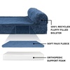 image:imageFurHaven Perfect Comfort Sofa Orthopedic Dog Bed for Large Dogs MemoryTop Foam with a Solid Orthopedic Foam Base for Joint Support Removable Washable Cover Jumbo XL Plush amp Velvet Granite GrayChaise  Fleece  Corduroy Navy Blue