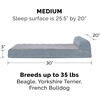 image:imageFurHaven Perfect Comfort Sofa Orthopedic Dog Bed for Large Dogs MemoryTop Foam with a Solid Orthopedic Foam Base for Joint Support Removable Washable Cover Jumbo XL Plush amp Velvet Granite GrayChaise  Quilted Fleece  Print Suede Titanium