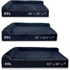 image:imageFurHaven Perfect Comfort Sofa Orthopedic Dog Bed for Large Dogs MemoryTop Foam with a Solid Orthopedic Foam Base for Joint Support Removable Washable Cover Jumbo XL Plush amp Velvet Granite GrayGoliath L Chaise  Faux Fur  Velvet Dk Blue
