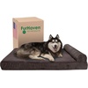 image:imageFurHaven Perfect Comfort Sofa Orthopedic Dog Bed for Large Dogs MemoryTop Foam with a Solid Orthopedic Foam Base for Joint Support Removable Washable Cover Jumbo XL Plush amp Velvet Granite GrayChaise  Fleece  Corduroy Dk Espresso