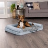 image:imageFurHaven Perfect Comfort Sofa Orthopedic Dog Bed for Large Dogs MemoryTop Foam with a Solid Orthopedic Foam Base for Joint Support Removable Washable Cover Jumbo XL Plush amp Velvet Granite GrayGray Plush  Diamond Print Nest Top