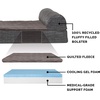 image:imageFurHaven Perfect Comfort Sofa Orthopedic Dog Bed for Large Dogs MemoryTop Foam with a Solid Orthopedic Foam Base for Joint Support Removable Washable Cover Jumbo XL Plush amp Velvet Granite GrayChaise  Quilted Fleece  Print Suede Espresso