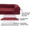 image:imageFurHaven Perfect Comfort Sofa Orthopedic Dog Bed for Large Dogs MemoryTop Foam with a Solid Orthopedic Foam Base for Joint Support Removable Washable Cover Jumbo XL Plush amp Velvet Granite GrayWine Red Quilted Sofa