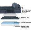 image:imageFurHaven Perfect Comfort Sofa Orthopedic Dog Bed for Large Dogs MemoryTop Foam with a Solid Orthopedic Foam Base for Joint Support Removable Washable Cover Jumbo XL Plush amp Velvet Granite GrayChaise  Quilted Fleece  Print Suede Dk Blue