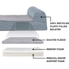 image:imageFurHaven Perfect Comfort Sofa Orthopedic Dog Bed for Large Dogs MemoryTop Foam with a Solid Orthopedic Foam Base for Joint Support Removable Washable Cover Jumbo XL Plush amp Velvet Granite GrayChaise  Quilted Fleece  Print Suede Titanium