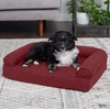 image:imageFurHaven Perfect Comfort Sofa Orthopedic Dog Bed for Large Dogs MemoryTop Foam with a Solid Orthopedic Foam Base for Joint Support Removable Washable Cover Jumbo XL Plush amp Velvet Granite GrayWine Red Quilted Sofa