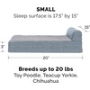 image:imageFurHaven Perfect Comfort Sofa Orthopedic Dog Bed for Large Dogs MemoryTop Foam with a Solid Orthopedic Foam Base for Joint Support Removable Washable Cover Jumbo XL Plush amp Velvet Granite GrayChaise  Quilted Fleece  Print Suede Titanium