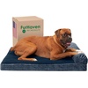 image:imageFurHaven Perfect Comfort Sofa Orthopedic Dog Bed for Large Dogs MemoryTop Foam with a Solid Orthopedic Foam Base for Joint Support Removable Washable Cover Jumbo XL Plush amp Velvet Granite GrayChaise  Quilted Fleece  Print Suede Dk Blue