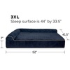image:imageFurHaven Perfect Comfort Sofa Orthopedic Dog Bed for Large Dogs MemoryTop Foam with a Solid Orthopedic Foam Base for Joint Support Removable Washable Cover Jumbo XL Plush amp Velvet Granite GrayGoliath L Chaise  Faux Fur  Velvet Dk Blue