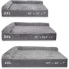 image:imageFurHaven Perfect Comfort Sofa Orthopedic Dog Bed for Large Dogs MemoryTop Foam with a Solid Orthopedic Foam Base for Joint Support Removable Washable Cover Jumbo XL Plush amp Velvet Granite GrayGoliath L Chaise  Faux Fur  Velvet Gray