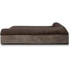 image:imageFurHaven Perfect Comfort Sofa Orthopedic Dog Bed for Large Dogs MemoryTop Foam with a Solid Orthopedic Foam Base for Joint Support Removable Washable Cover Jumbo XL Plush amp Velvet Granite GrayGoliath L Chaise  Faux Fur  Velvet Espresso