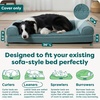 image:imageFurHaven Replacement Dog Bed Cover Classic Sofa Design with UltraPlush Sleep Surface for Protecting Pet Mattresses Zippered amp Machine Washable Large Plush amp Suede Deep Pool