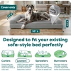 image:imageFurHaven Replacement Dog Bed Cover SofaStyle Design with UltraPlush Sleep Surface for Protecting Pet Mattresses Zippered amp Machine Washable Jumbo Plus XXL Plush amp Suede Gray