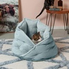 image:imageFurhaven 18 Round Pet Bed for Indoor Cats amp Small Dogs 100 Washable For Pets Up to 14 lbs  Minky Plush amp Velvet Hug Bed  Silver Gray 18inchHug Bed  Minky  Velvet Aquamarine