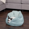 image:imageFurhaven 18 Round Pet Bed for Indoor Cats amp Small Dogs 100 Washable For Pets Up to 14 lbs  Minky Plush amp Velvet Hug Bed  Silver Gray 18inchHug Bed  Minky  Velvet Aquamarine