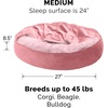 image:imageFurhaven 24 Round Calming Donut Dog Bed for Indoor Cats amp Small Dogs Washable For Dogs Up to 20 lbs  Plush Velvet Waves Hooded Donut Bed  Rose Pink SmallRose Pink