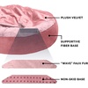 image:imageFurhaven 24 Round Calming Donut Dog Bed for Indoor Cats amp Small Dogs Washable For Dogs Up to 20 lbs  Plush Velvet Waves Hooded Donut Bed  Rose Pink SmallRose Pink
