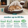 image:imageFurhaven 26 Round Orthopedic Dog Bed for MediumSmall Dogs w Removable Washable Cover For Dogs Up to 30 lbs  Sherpa amp Suede Snuggery  Gray 26inchEspresso