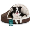 image:imageFurhaven 26 Round Orthopedic Dog Bed for MediumSmall Dogs w Removable Washable Cover For Dogs Up to 30 lbs  Sherpa amp Suede Snuggery  Gray 26inchEspresso